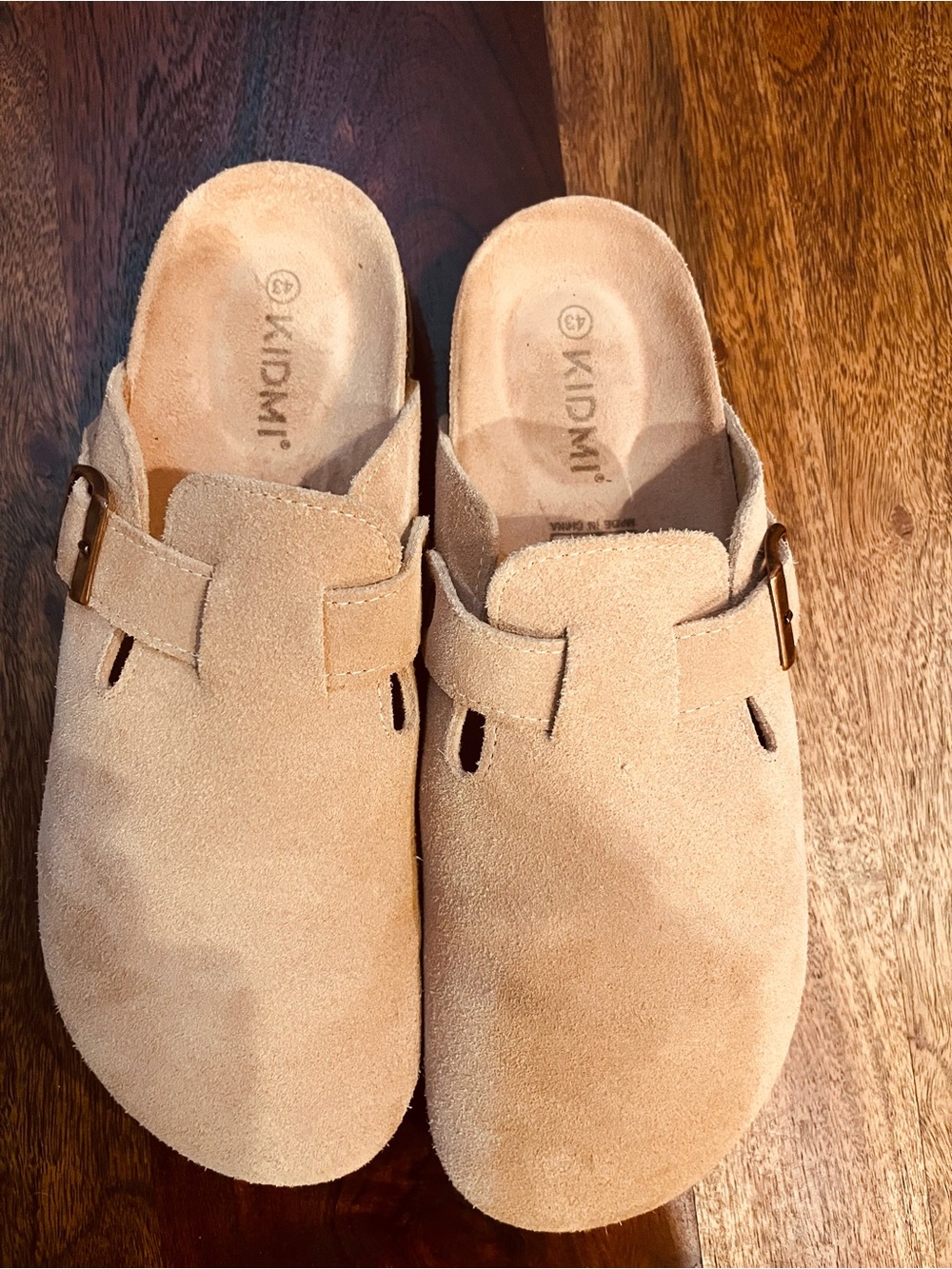 Kidmi Suede Slip-On Clog in Light Beige